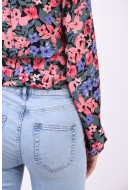 Bluza Dama Only Onlgeona Black Detail Pink Flower